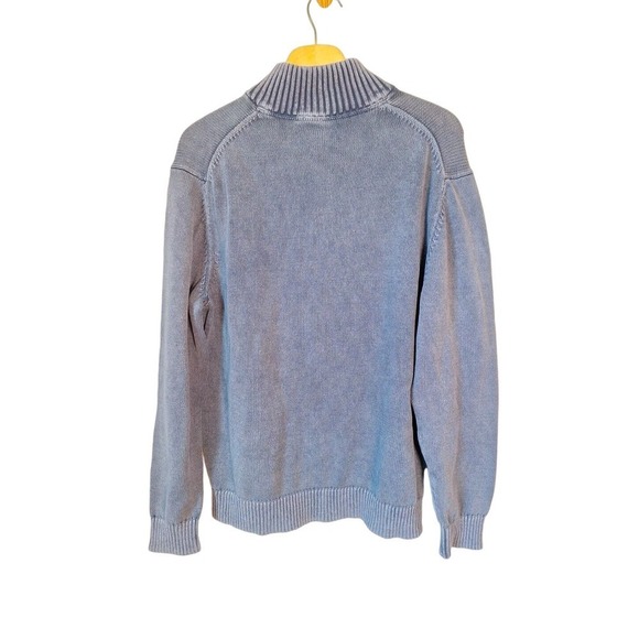 Goodthreads Cotton Dusty Blue Mock Neck Knit Sweater 1/4 Zip Men Size XL - Picture 2 of 7